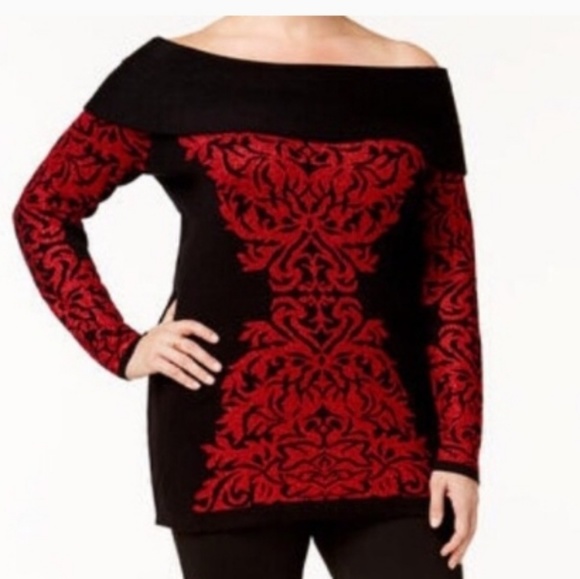 INC International Concepts Sweaters - I.N.C Off-The-Shoulder Tunic Sweater